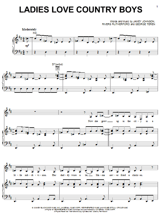 Download Trace Adkins Ladies Love Country Boys Sheet Music