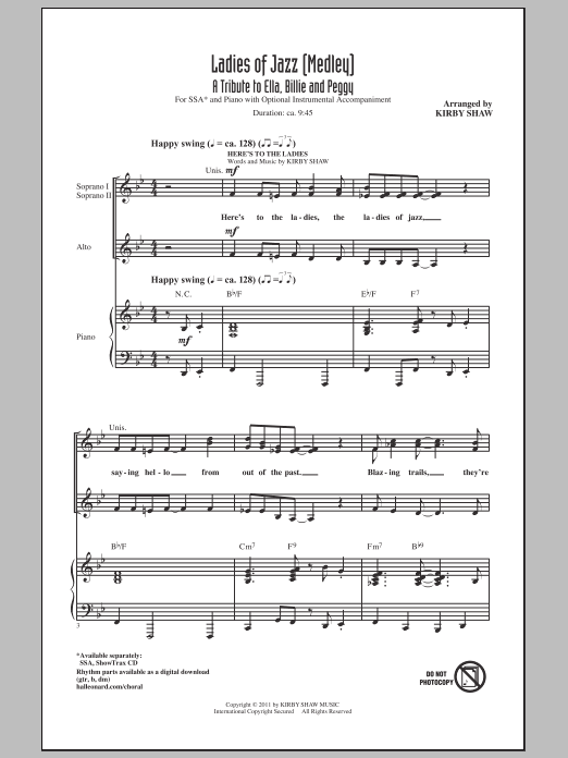 Download Billie Holiday Ladies Of Jazz (Medley) (arr. Kirby Sha Sheet Music