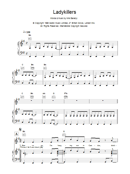 Lush Ladykillers sheet music notes printable PDF score
