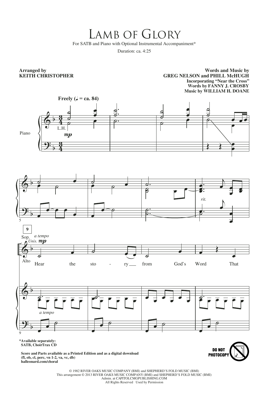 Download Keith Christopher Lamb Of Glory Sheet Music