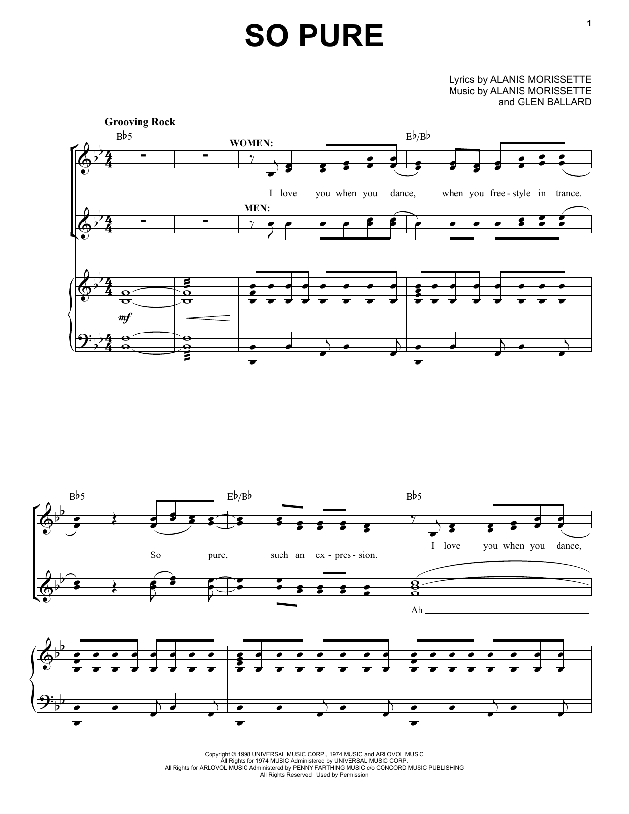 Download Alanis Morissette Lancer's Party (So Pure) (from Jagged L Sheet Music