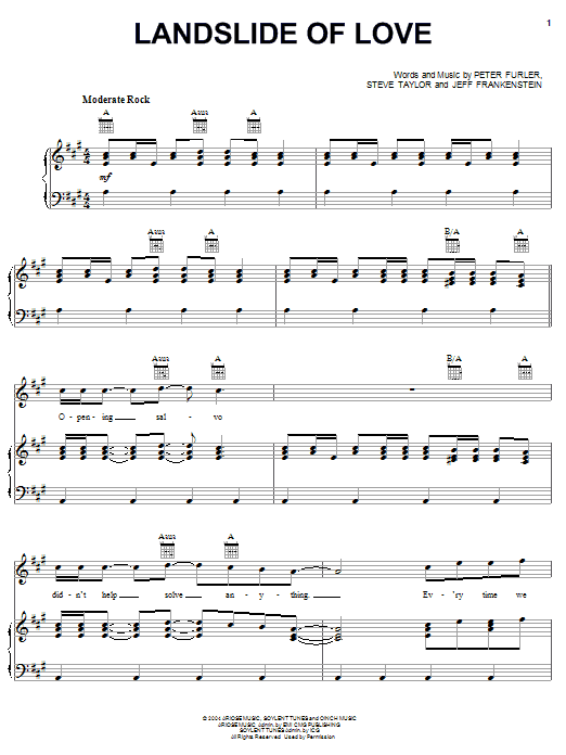 Newsboys Landslide Of Love sheet music notes printable PDF score