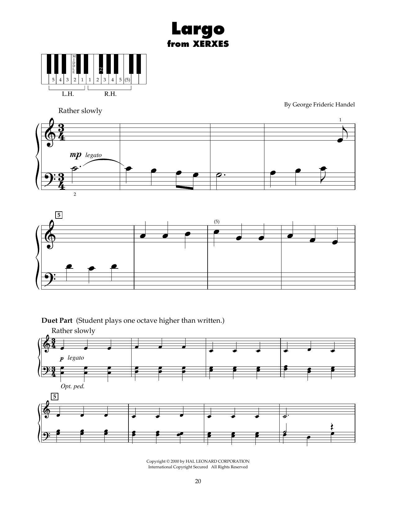 Download George Frideric Handel Largo (arr. Carol Klose) Sheet Music