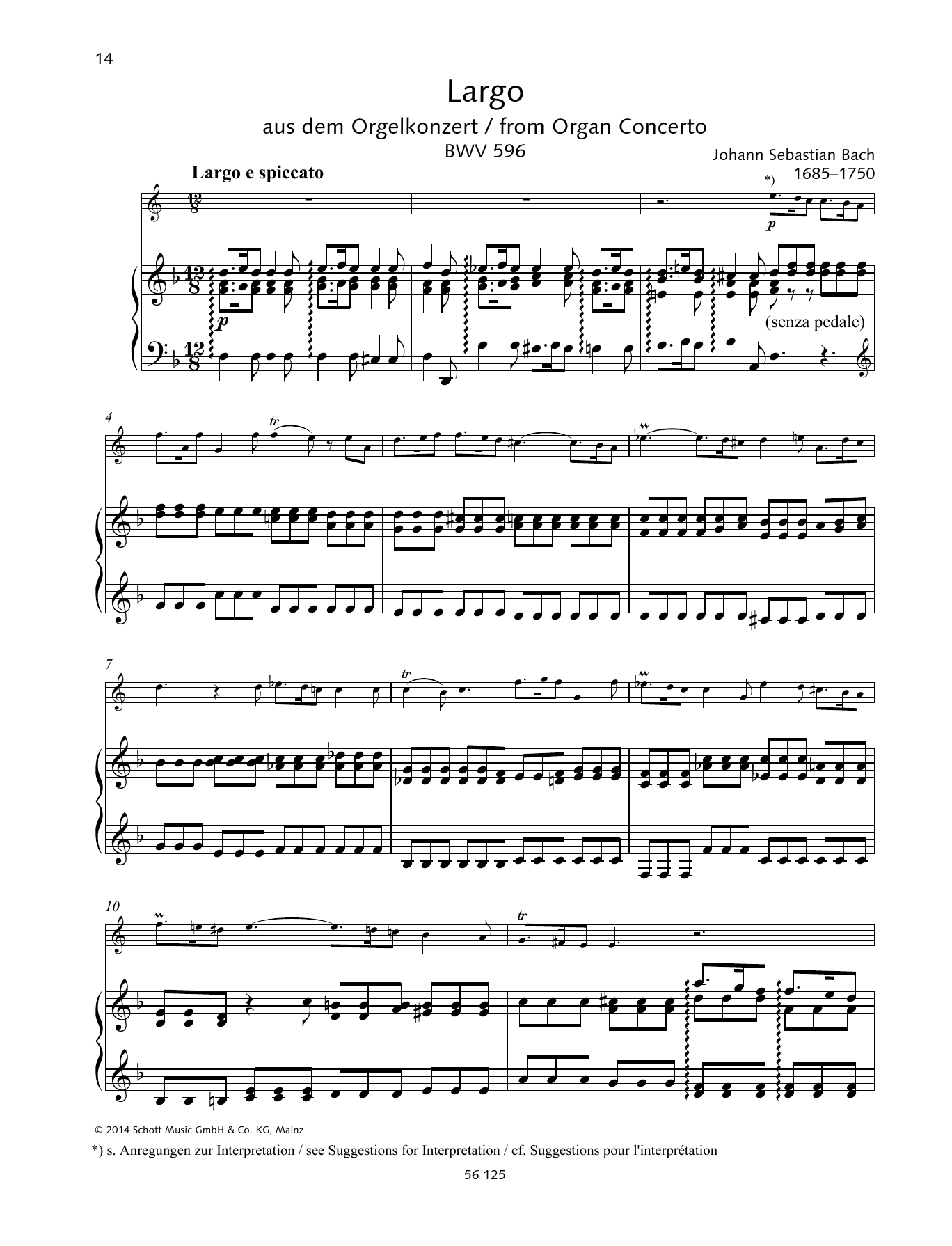 Download Johann Sebastian Bach Largo Sheet Music