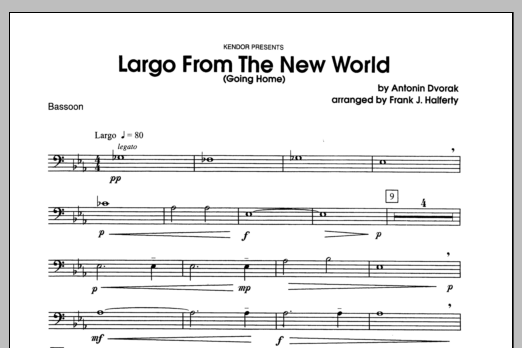 Download Halferty Largo From The New World (Going Home) - Sheet Music