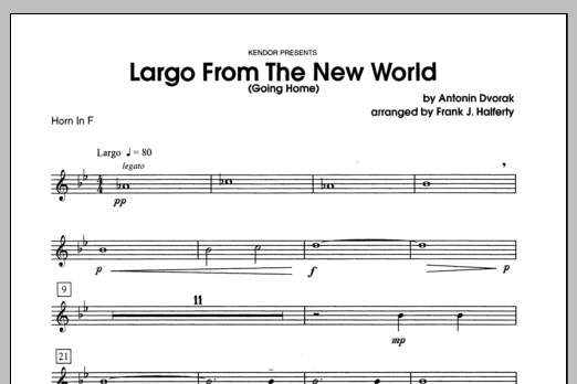 Download Halferty Largo From The New World (Going Home) - Sheet Music
