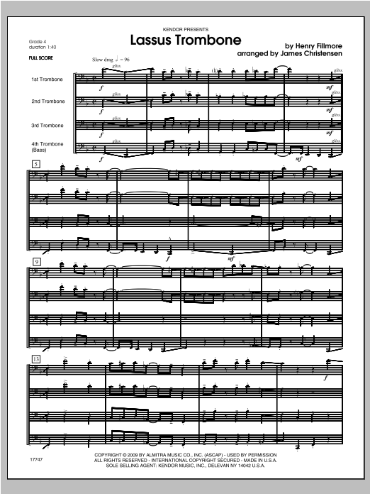 Download Christensen Lassus Trombone - Full Score Sheet Music