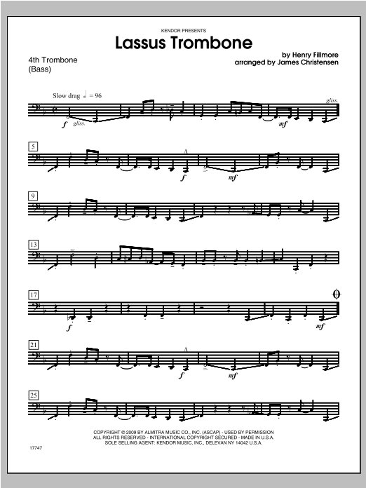 Download Christensen Lassus Trombone - Trombone 4 Sheet Music