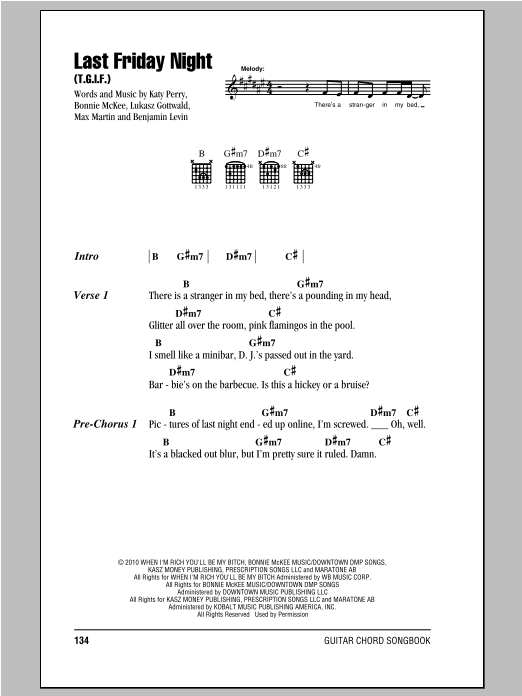 Download Katy Perry Last Friday Night (T.G.I.F.) Sheet Music