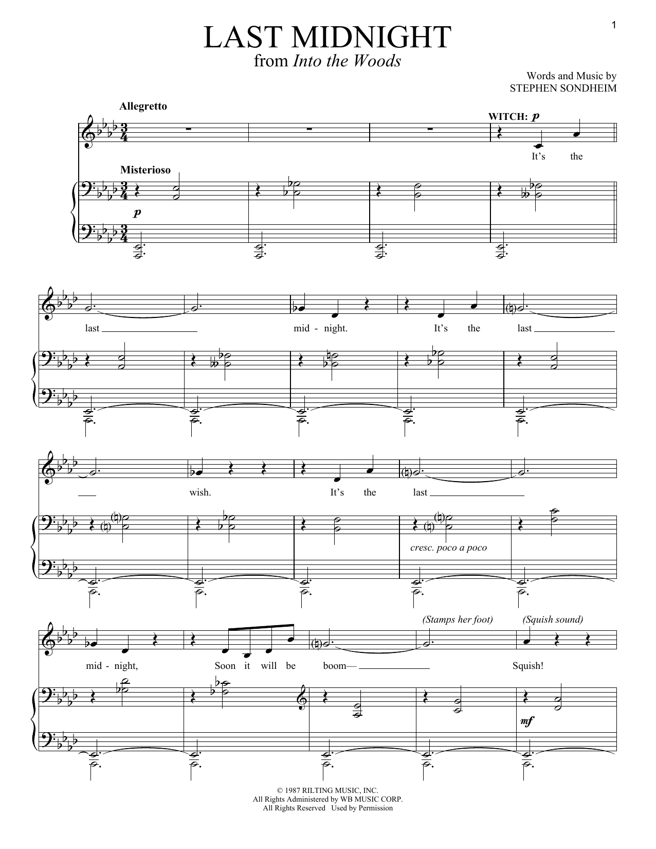 Download Stephen Sondheim Last Midnight (from Into The Woods) Sheet Music