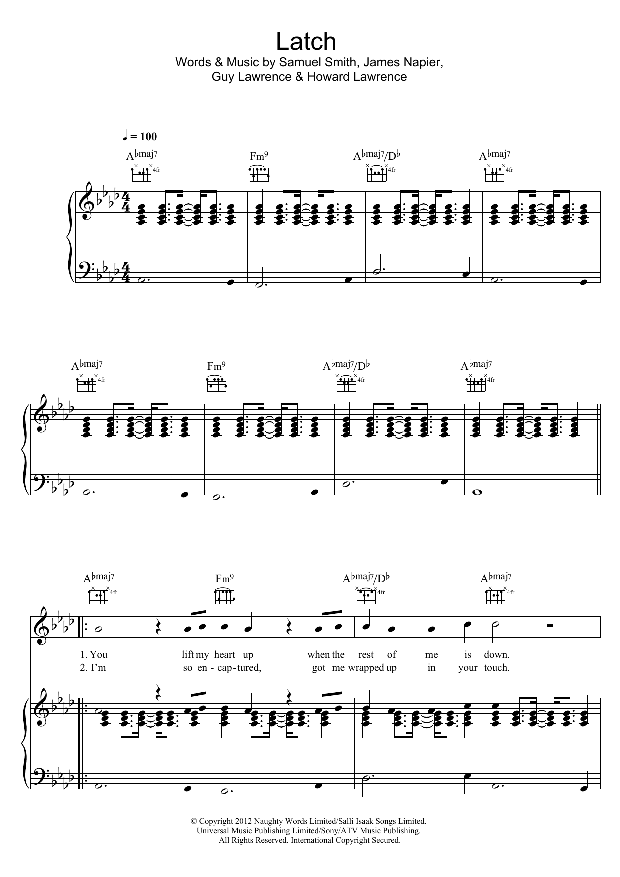 Download Sam Smith Latch (Acoustic) Sheet Music