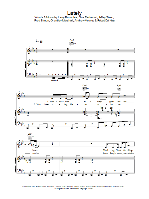 Download Massive Attack Lately Sheet Music