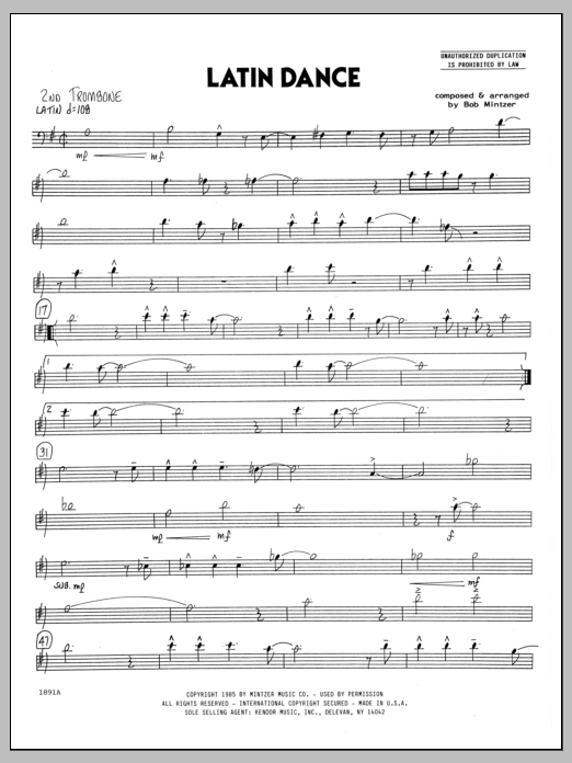 Download Bob Mintzer Latin Dance - 2nd Trombone Sheet Music