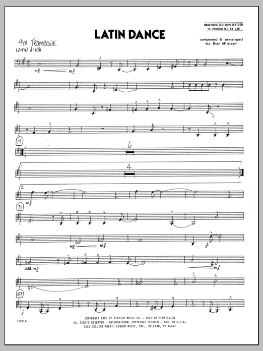 Download Bob Mintzer Latin Dance - 4th Trombone Sheet Music