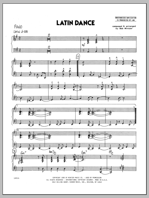 Download Bob Mintzer Latin Dance - Piano Sheet Music