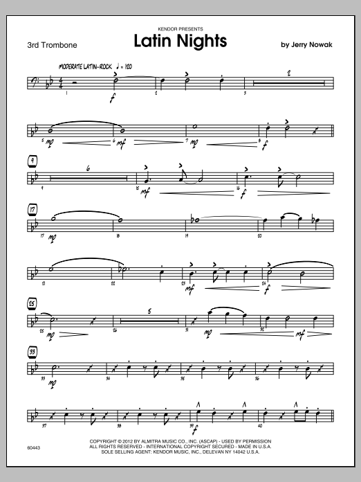 Download Nowak Latin Nights - Trombone 3 Sheet Music