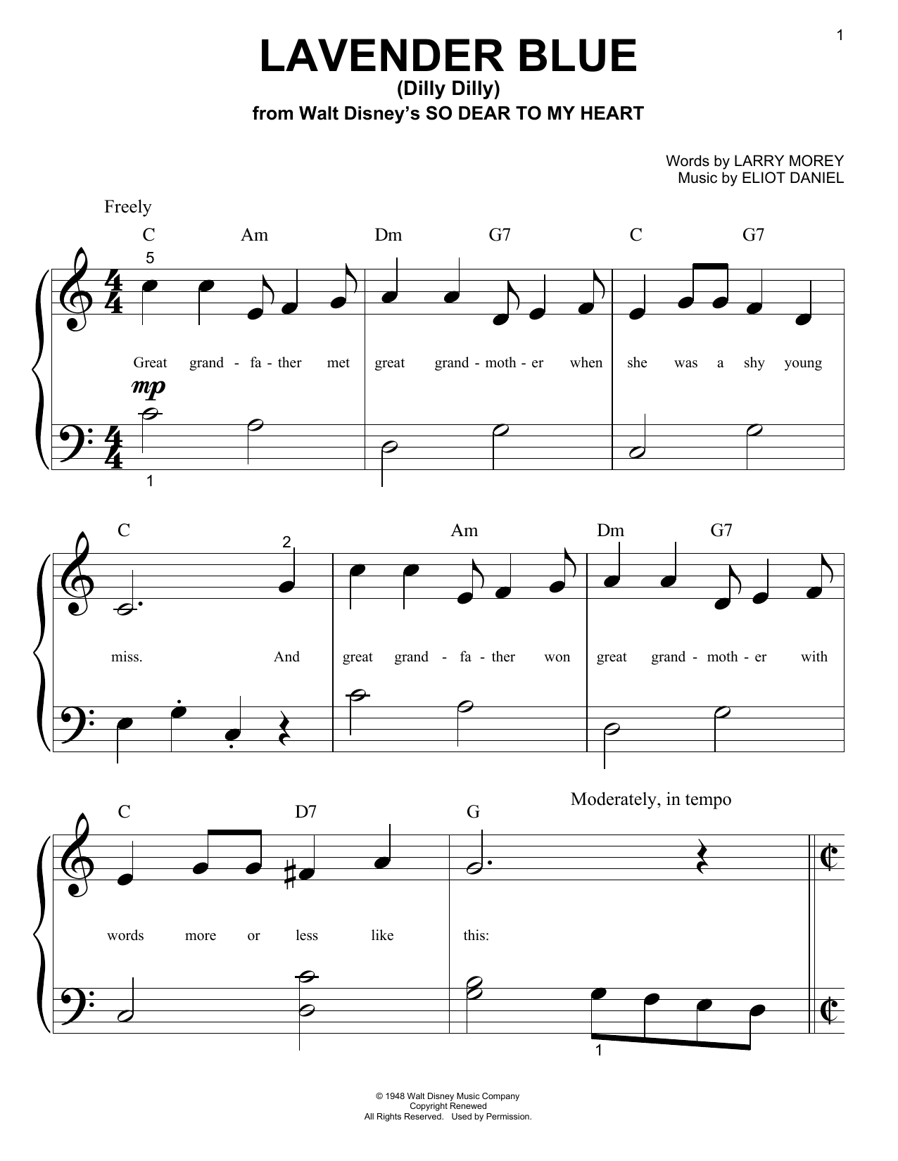 Download Eliot Daniel Lavender Blue (Dilly Dilly) Sheet Music