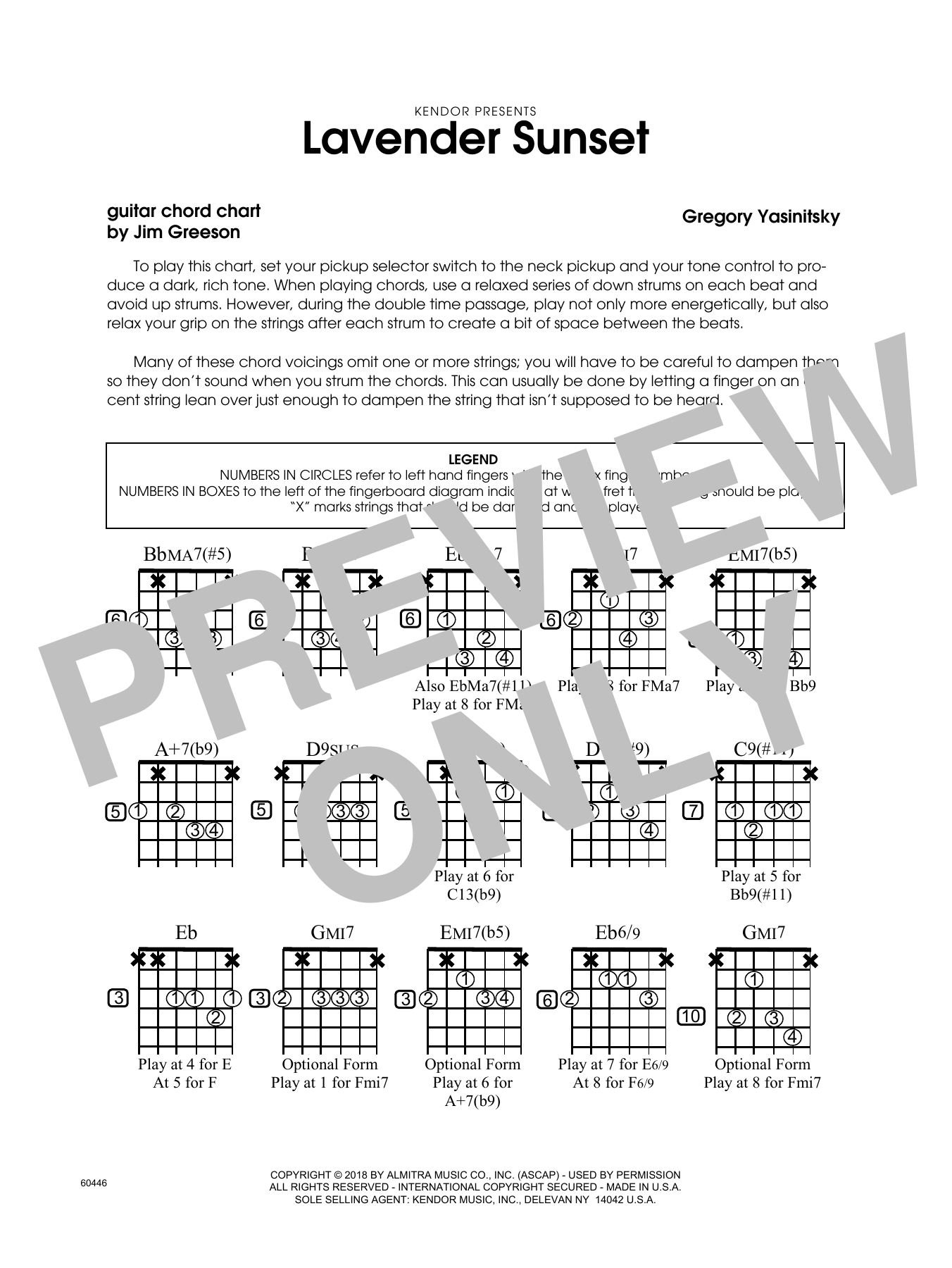 Download Gregory Yasinitsky Lavender Sunset - Guitar Chord Chart Sheet Music