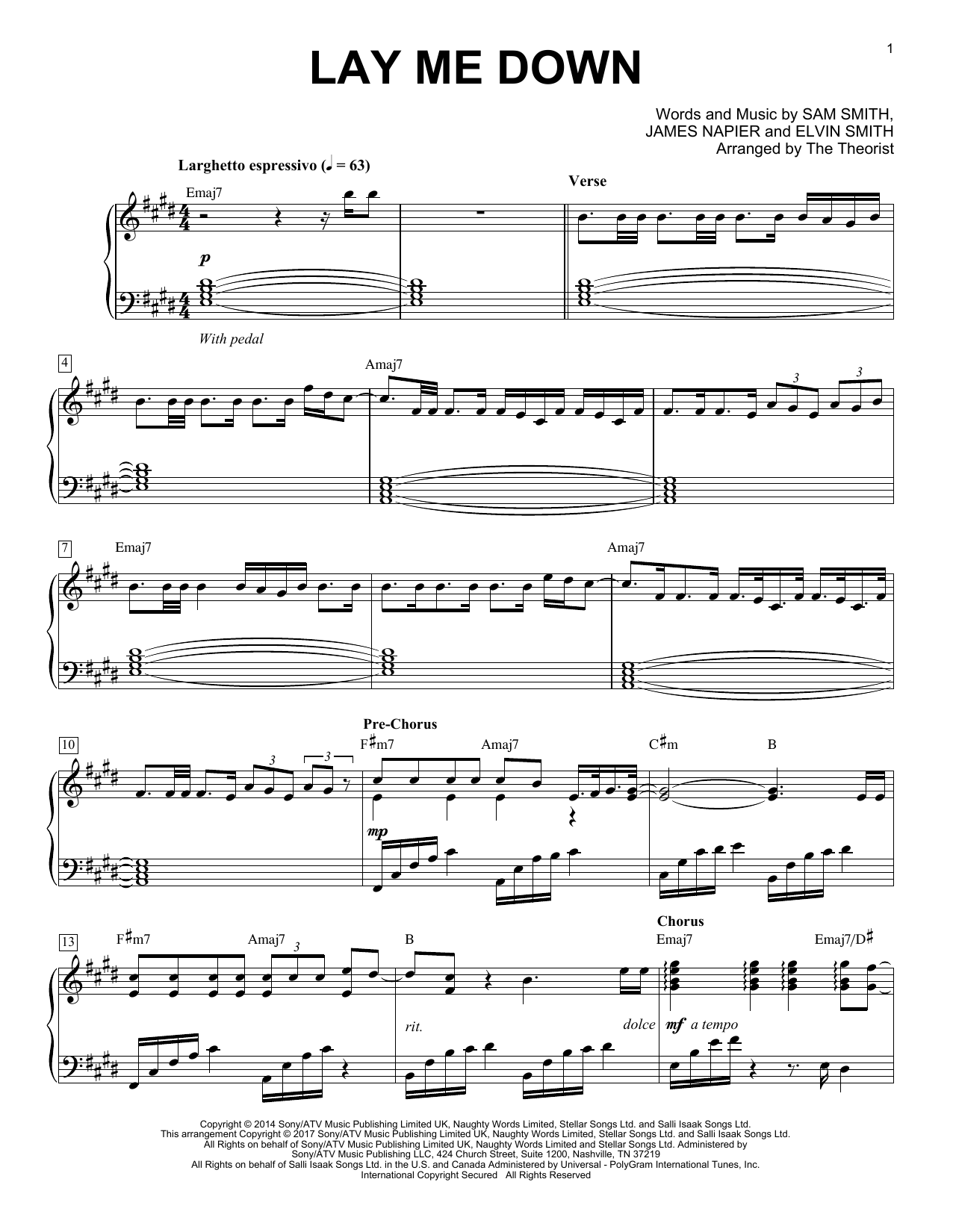 Download The Theorist Lay Me Down Sheet Music