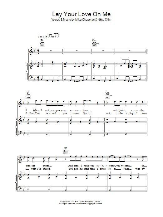 Download Racey Lay Your Love On Me Sheet Music