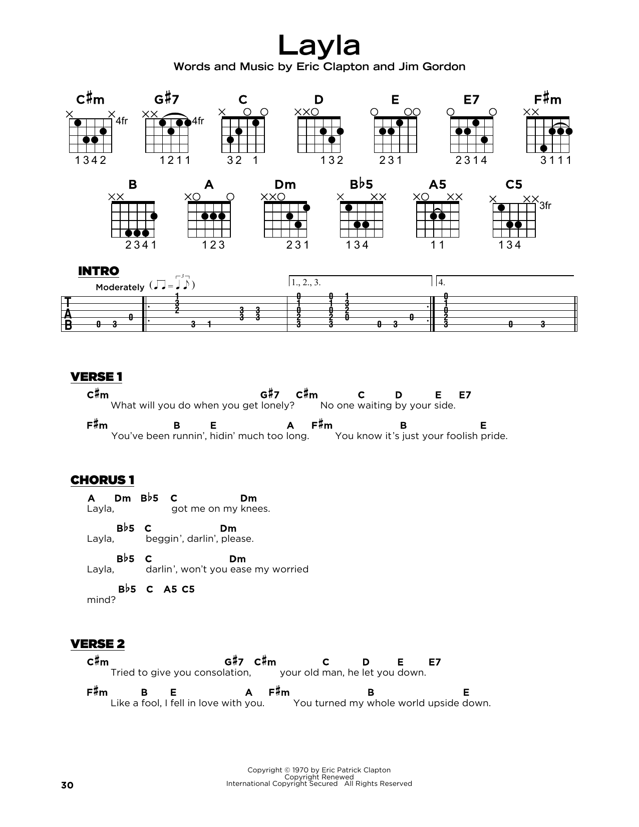 Download Derek And The Dominos Layla Sheet Music