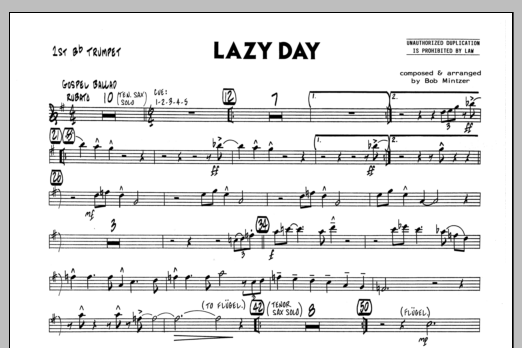 Download Bob Mintzer Lazy Day - 1st Bb Trumpet Sheet Music