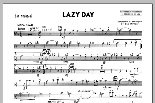 Download Bob Mintzer Lazy Day - 2nd Trombone Sheet Music