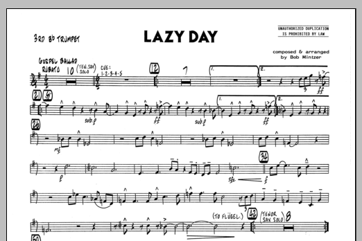 Download Bob Mintzer Lazy Day - 3rd Bb Trumpet Sheet Music
