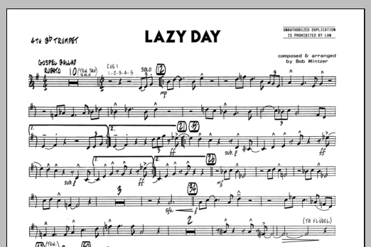 Download Bob Mintzer Lazy Day - 4th Bb Trumpet Sheet Music