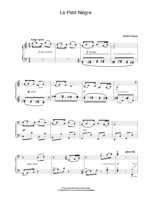 Download Claude Debussy Le Petit Nègre Sheet Music