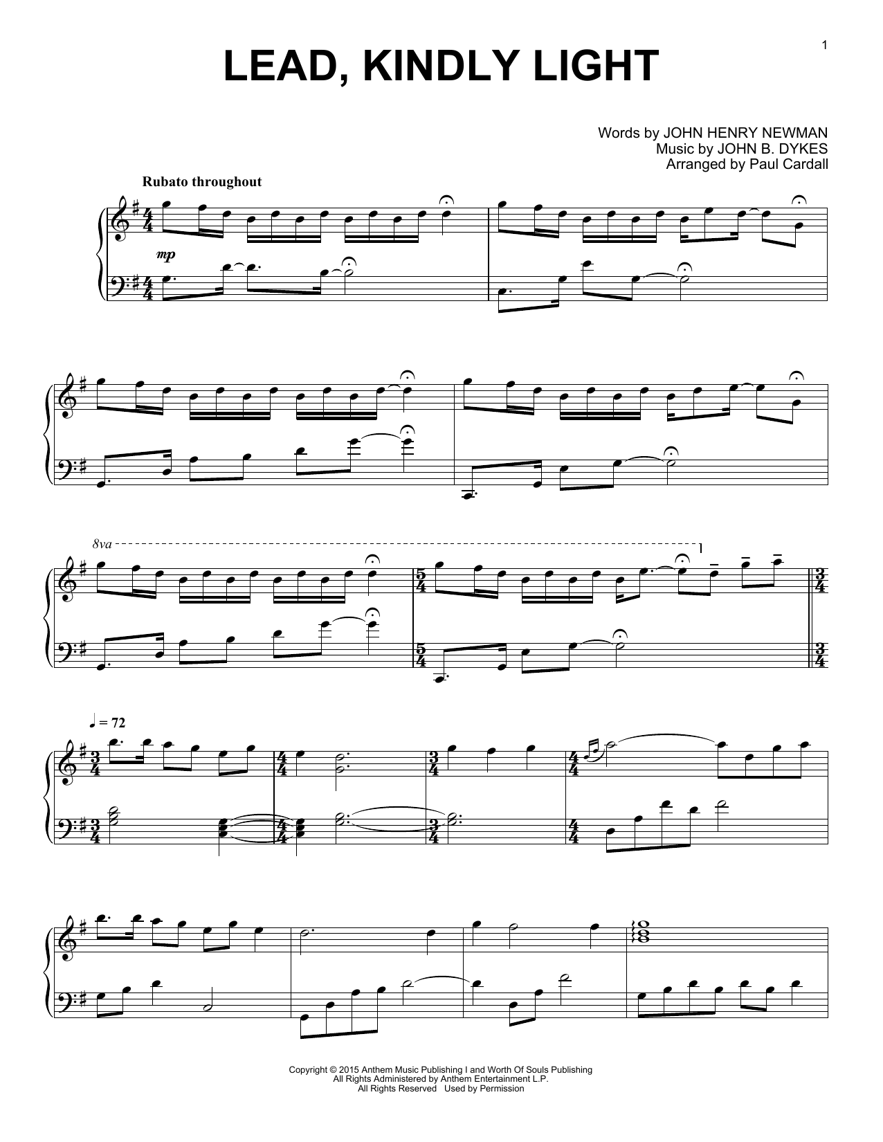 Download Paul Cardall Lead, Kindly Light Sheet Music