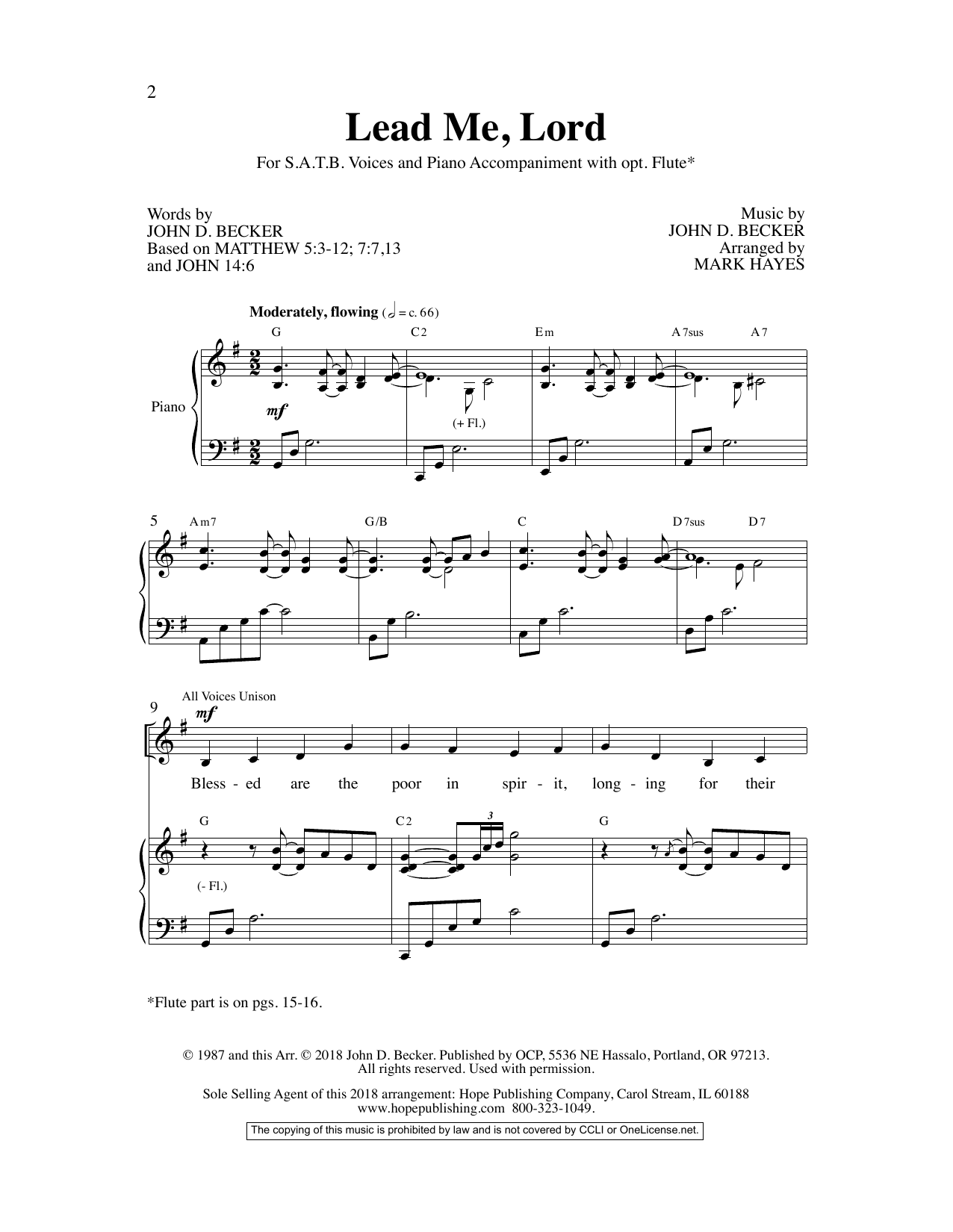 Download Mark Hayes Lead Me, Lord Sheet Music