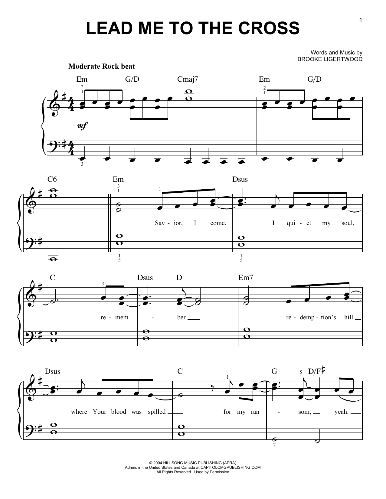 Download Brooke Ligertwood Lead Me To The Cross Sheet Music