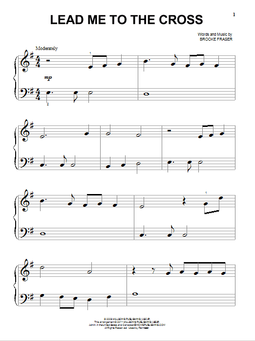 Download Brooke Fraser Lead Me To The Cross Sheet Music