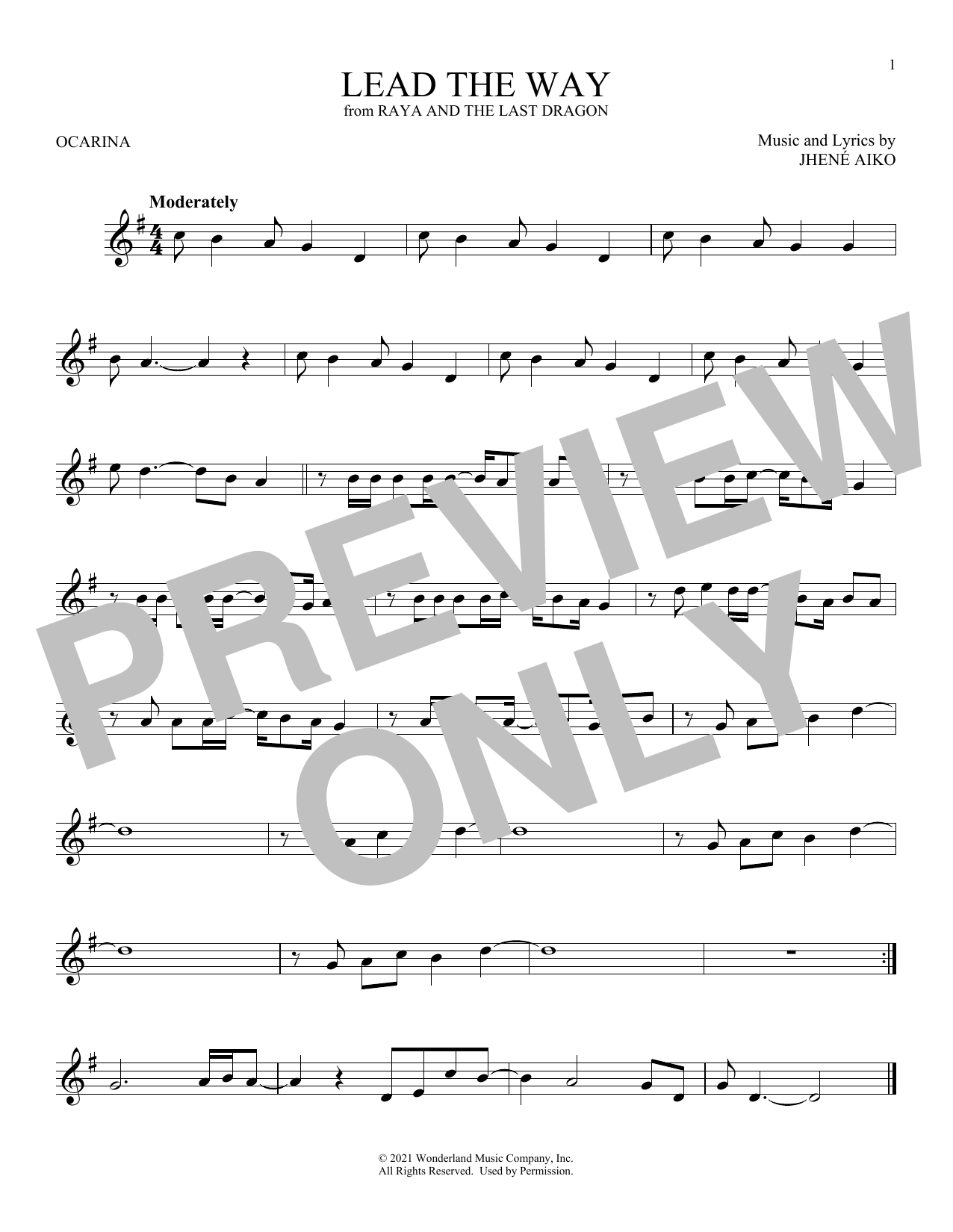 Download Jhene Aiko Lead The Way (from Disney's Raya And Th Sheet Music