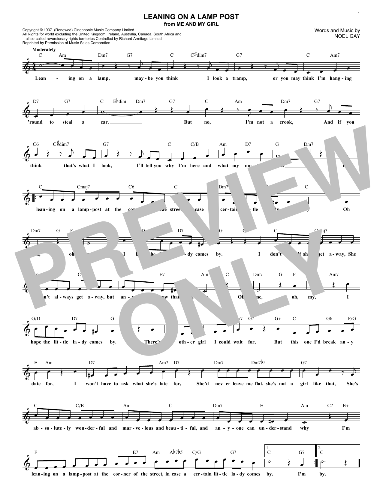 Download Noel Gay Leaning On A Lamp Post Sheet Music