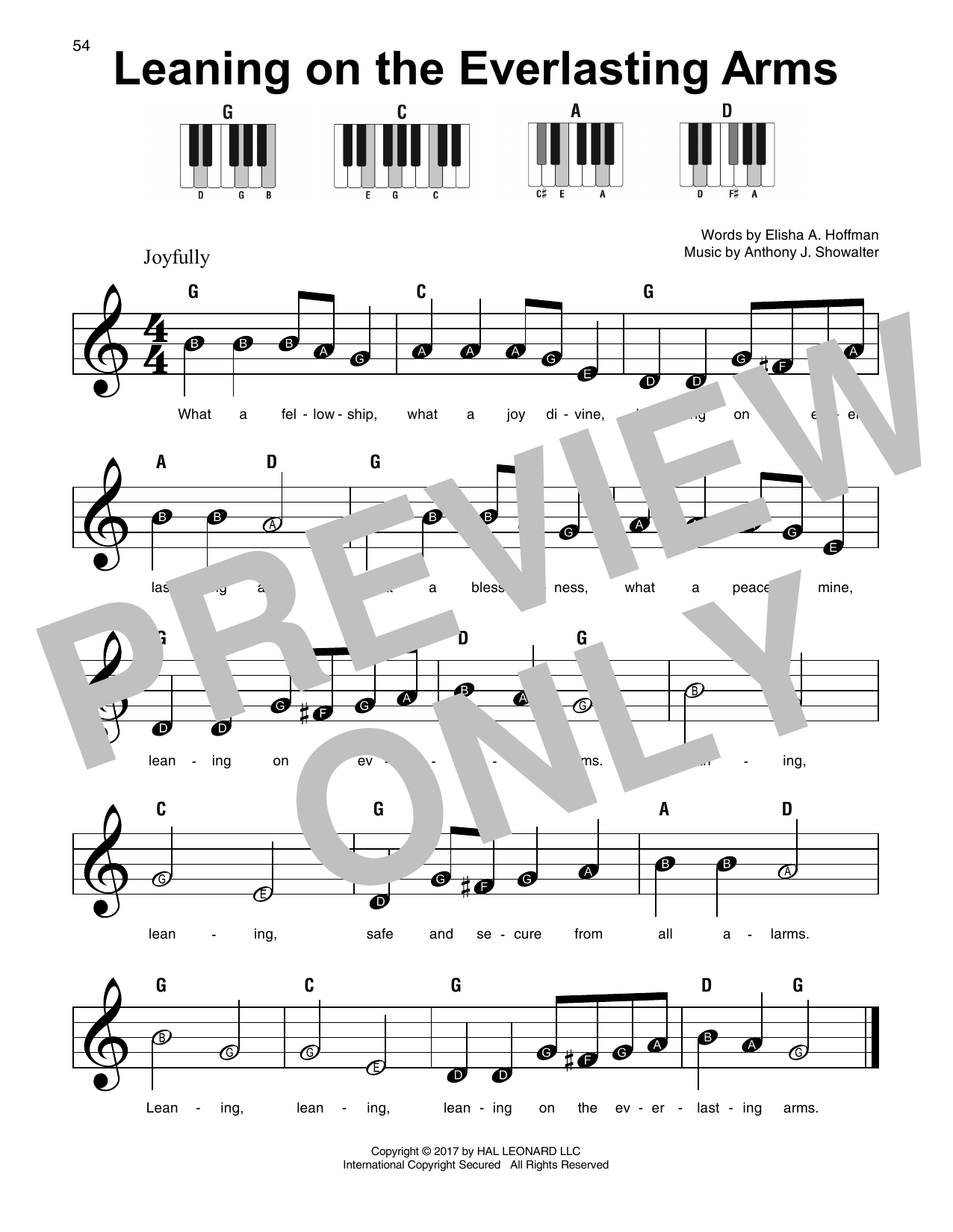 Download Elisha A. Hoffman Leaning On The Everlasting Arms Sheet Music