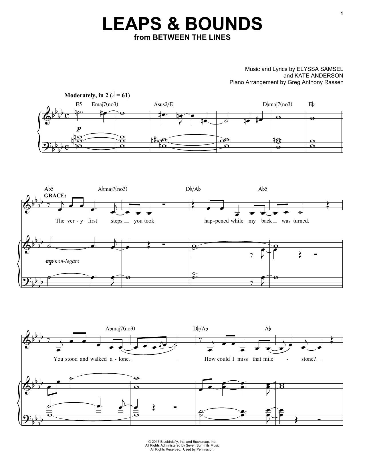 Download Elyssa Samsel & Kate Anderson Leaps & Bounds (from Between The Lines) Sheet Music