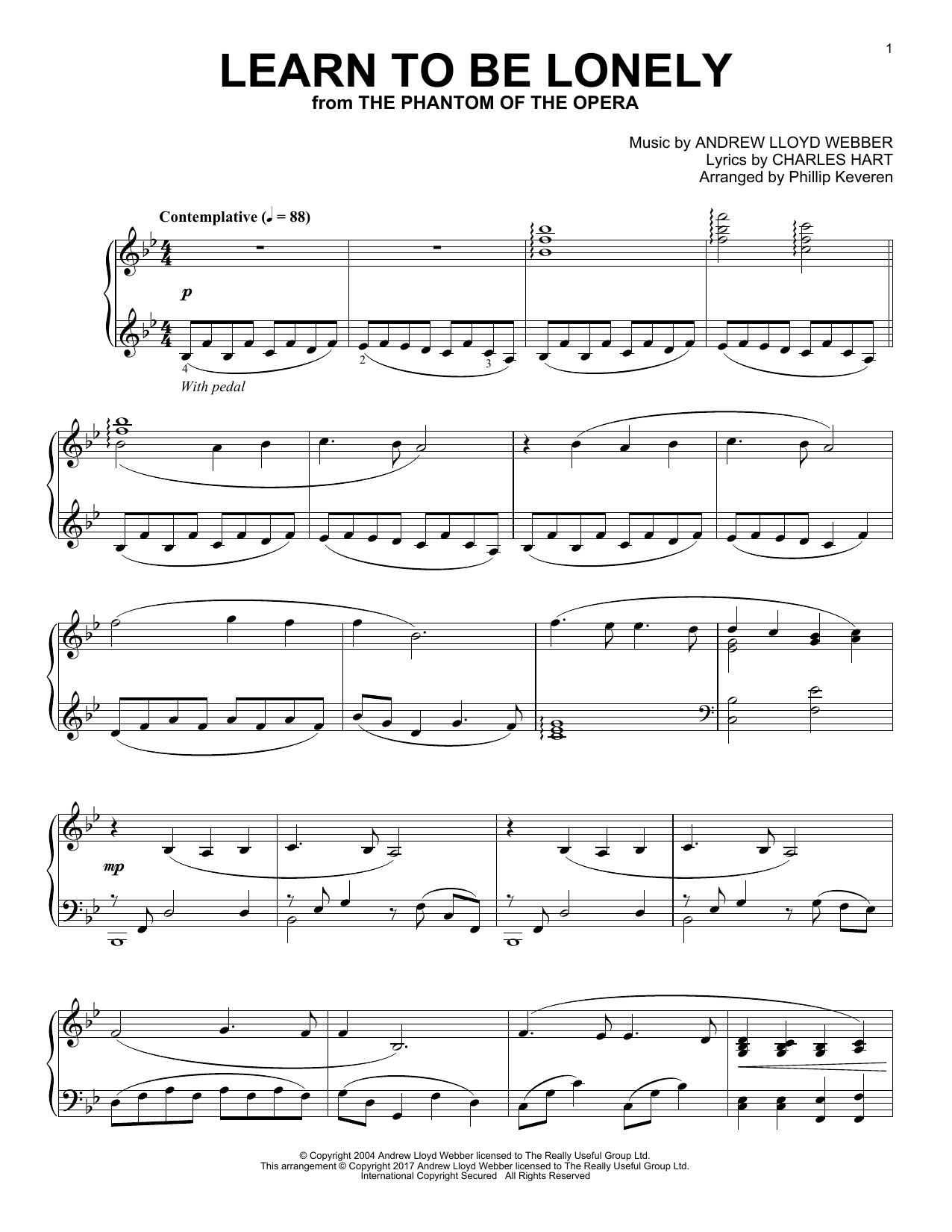 Download Phillip Keveren Learn To Be Lonely Sheet Music
