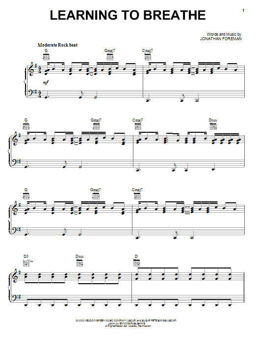 Download Switchfoot Learning To Breathe Sheet Music