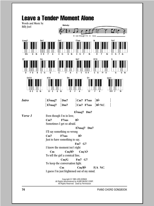 Download Billy Joel Leave A Tender Moment Alone Sheet Music