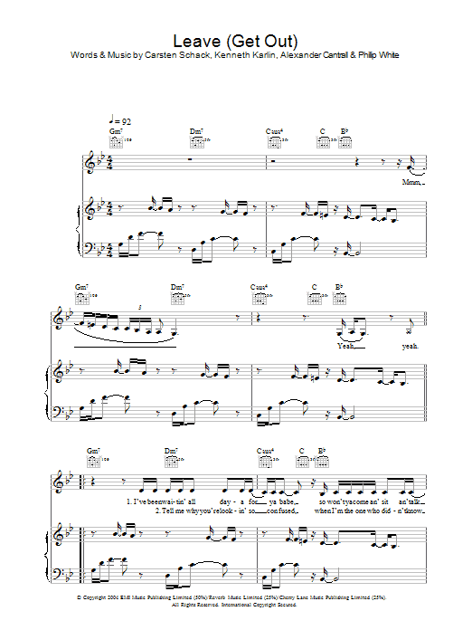 Download JoJo Leave (Get Out) Sheet Music