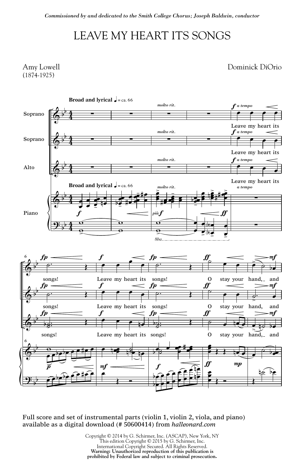 Download Dominick DiOrio Leave My Heart Its Songs Sheet Music