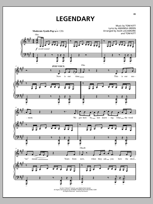 Download Lin-Manuel Miranda Legendary (from Bring It On: The Musica Sheet Music