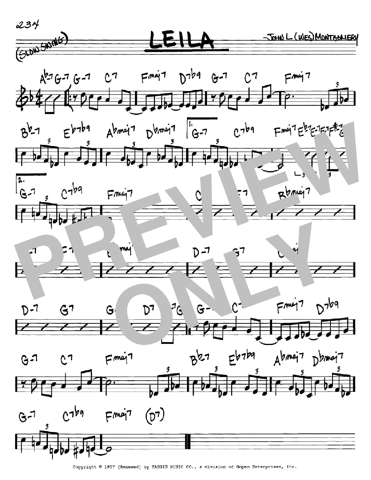 Download Wes Montgomery Leila Sheet Music