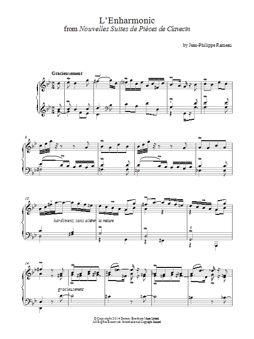 Download Jean-Philippe Rameau L'enharmonic From Nouvelles Suites De P Sheet Music