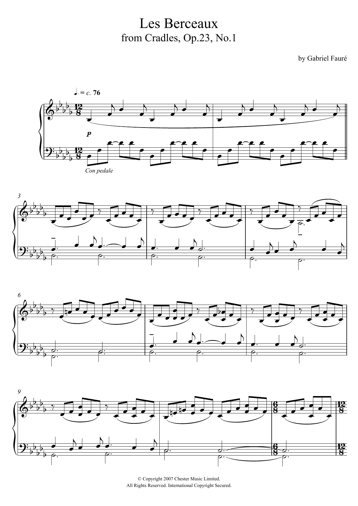 Download Gabriel Fauré Les Berceaux (from Cradles, Op.23, No.1 Sheet Music
