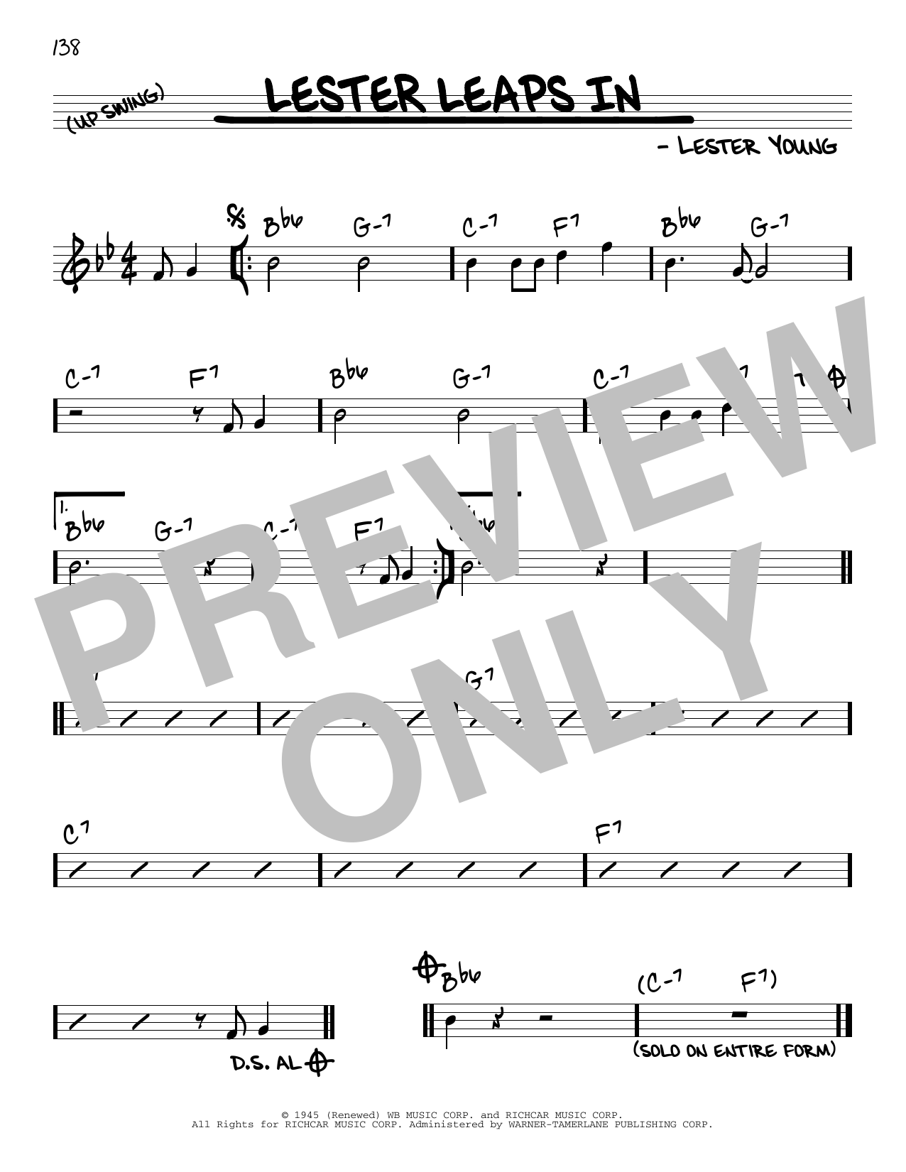 Download Count Basie Lester Leaps In Sheet Music