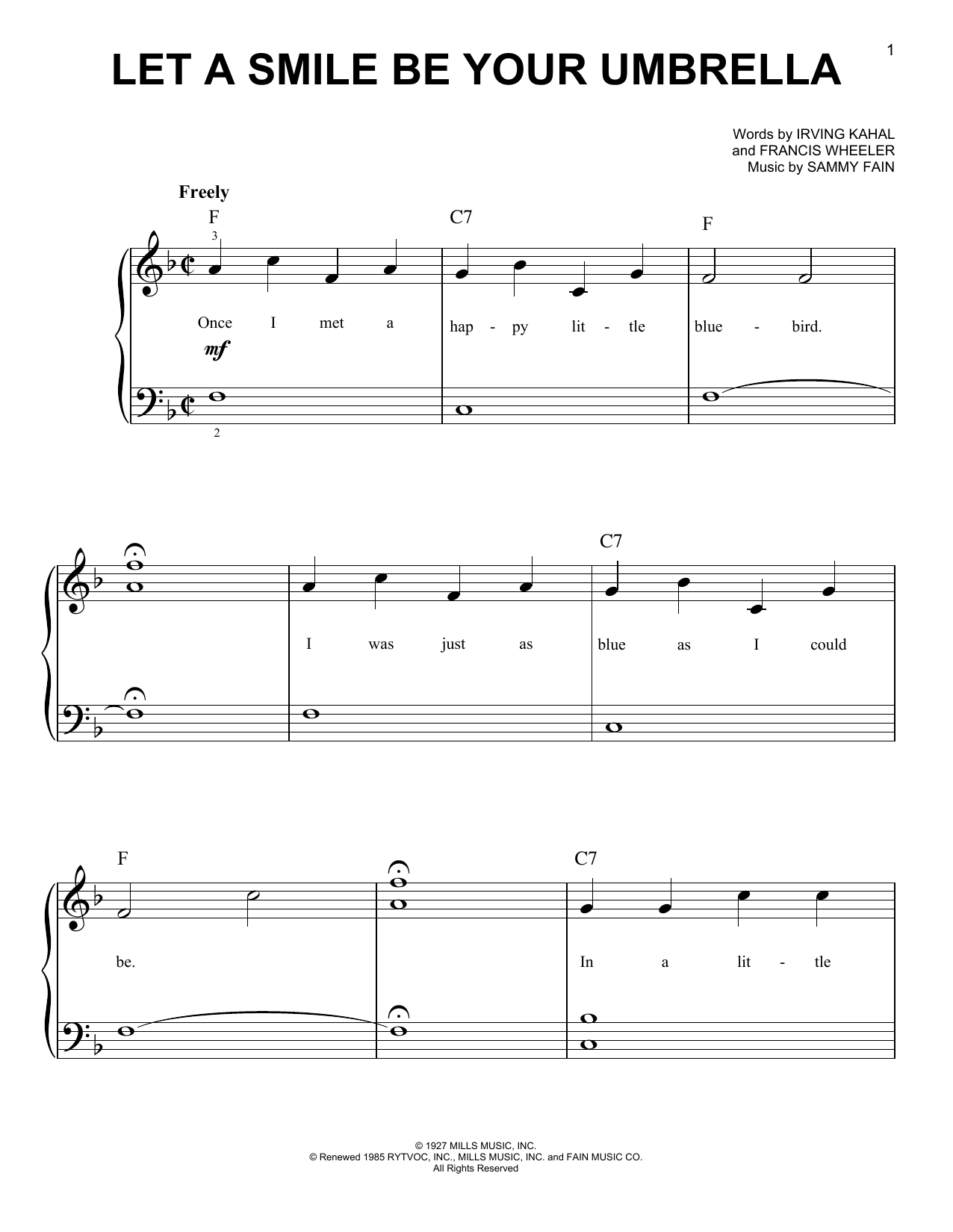 Download Irving Kahal Let A Smile Be Your Umbrella Sheet Music