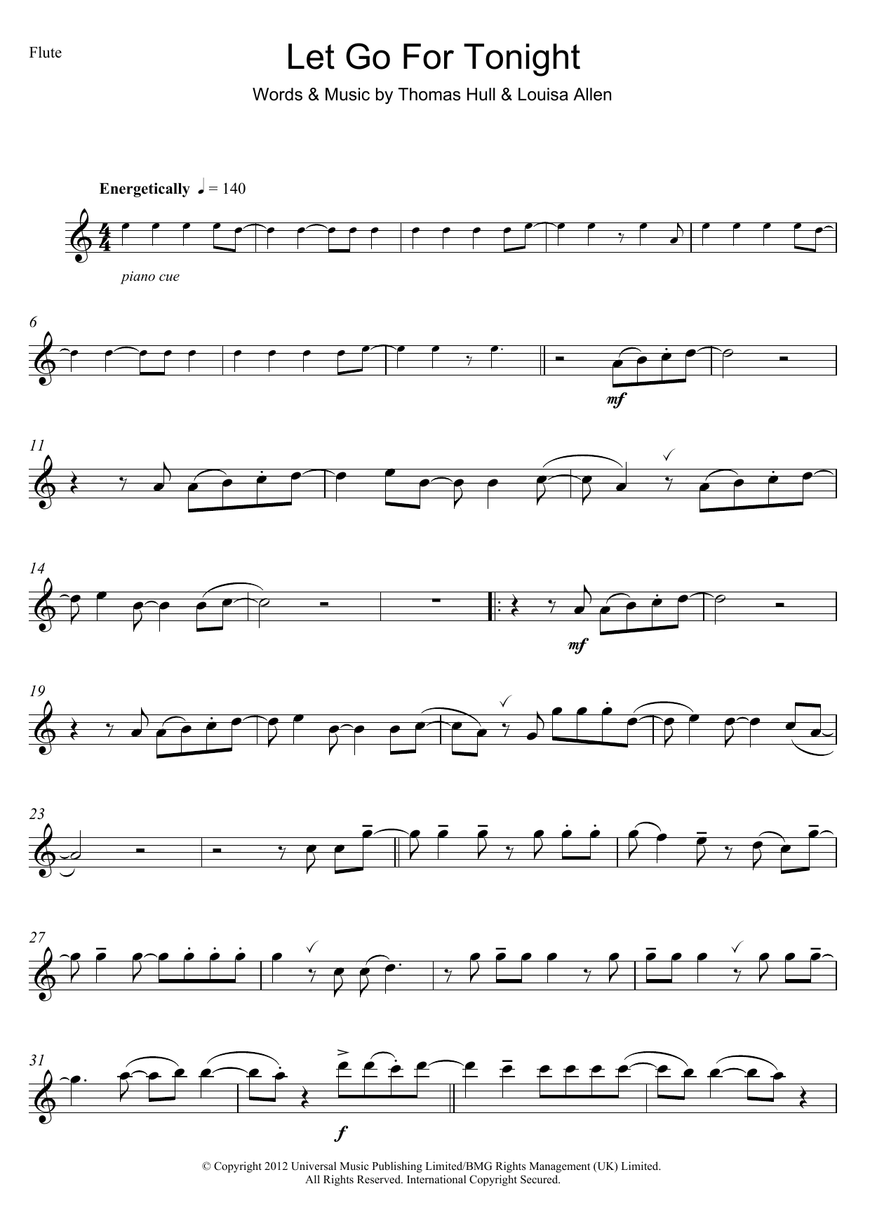 Download Foxes Let Go For Tonight Sheet Music